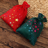 Velvet Hot Stamping Pentagram Moon Christmas Gift Bag Candy Drawstring Bag