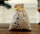 Velvet Hot Stamping Pentagram Moon Christmas Gift Bag Candy Drawstring Bag