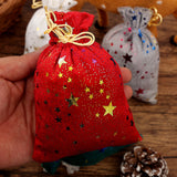 Velvet Hot Stamping Pentagram Moon Christmas Gift Bag Candy Drawstring Bag