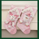 Christmas Decoration Pink Sequin Christmas Stocking Gift Bag