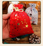 Velvet Hot Stamping Pentagram Moon Christmas Gift Bag Candy Drawstring Bag