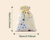 Velvet Hot Stamping Pentagram Moon Christmas Gift Bag Candy Drawstring Bag