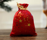 Velvet Hot Stamping Pentagram Moon Christmas Gift Bag Candy Drawstring Bag