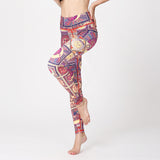 Watercolor printed yoga pants outdoor quick-drying yoga bottoming ninth pants