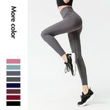 Nude yoga pants, high waist, thin hips, fitness pants, quick-drying sports, running yoga pants