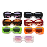 Fashion simple and colorful net celebrity oval sunglasses with sunglasses