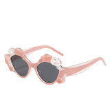 Polygonal water chestnut multicolor retro sunglasses