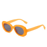 Fashion simple and colorful net celebrity oval sunglasses with sunglasses