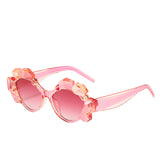 Polygonal water chestnut multicolor retro sunglasses