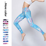 Outdoor sports camouflage yoga fitness pants printed bottoming yoga cropped pants