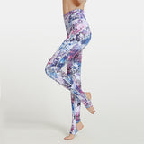 Step-on-the-foot printed yoga pants women's high-waist tight-fitting sports pants outdoor leisure fitness trousers