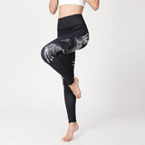 Watercolor printed yoga pants outdoor quick-drying yoga bottoming ninth pants