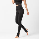 Pure color nylon yoga pants spring and summer hip-lifting gym clothes sports tight high waist cropped pants