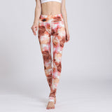 Fitness leggings printed quick-drying yoga slim cropped pants