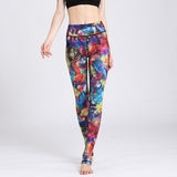 Fitness leggings printed quick-drying yoga slim cropped pants