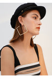 Square earrings exaggerated earrings personality trendy simple and cold style earrings