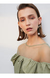man-made Pearl Needle Bow Earrings Temperament Long Personality Earrings Wild Fashion Simple Earrings