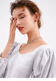 Short wave shape necklace necklace, fresh and simple short clavicle chain