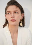 Asymmetrical earrings female disc baroque retro style simple earrings