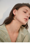 Simple and versatile personality earrings earrings C-shaped half circle earrings retro rings Korea exaggerated round earrings