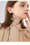 Geometric design sense acrylic baroque head square earrings simple temperament wild earrings