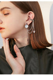 Single set retro design sense earrings clock earrings chain tassel earrings