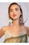 Transparent ring sequins exaggerated bungee earrings personality trendy ear hooks