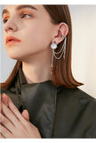 Single set retro design sense earrings clock earrings chain tassel earrings